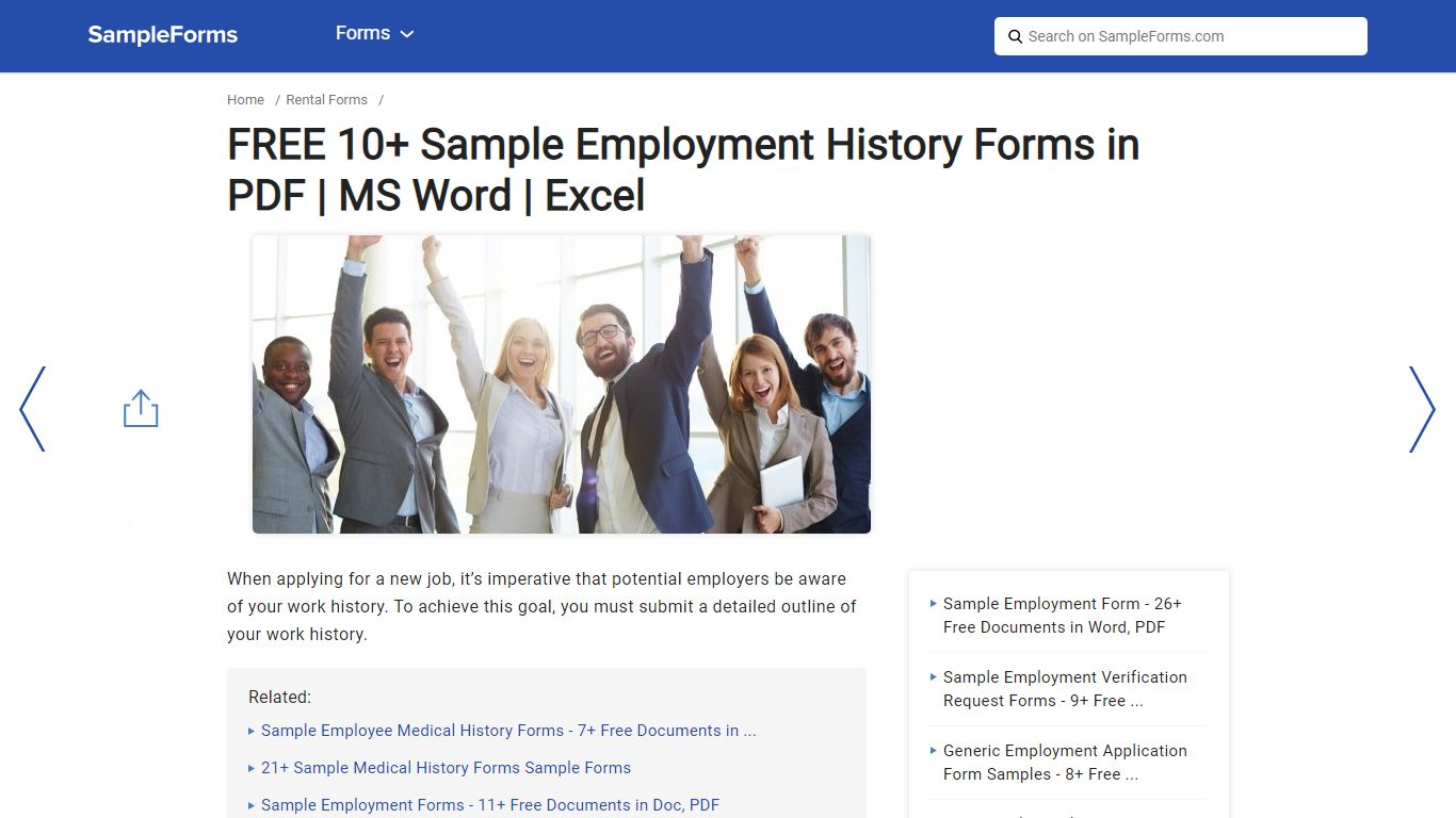 FREE 10+ Sample Employment History Forms in PDF | MS Word | Excel