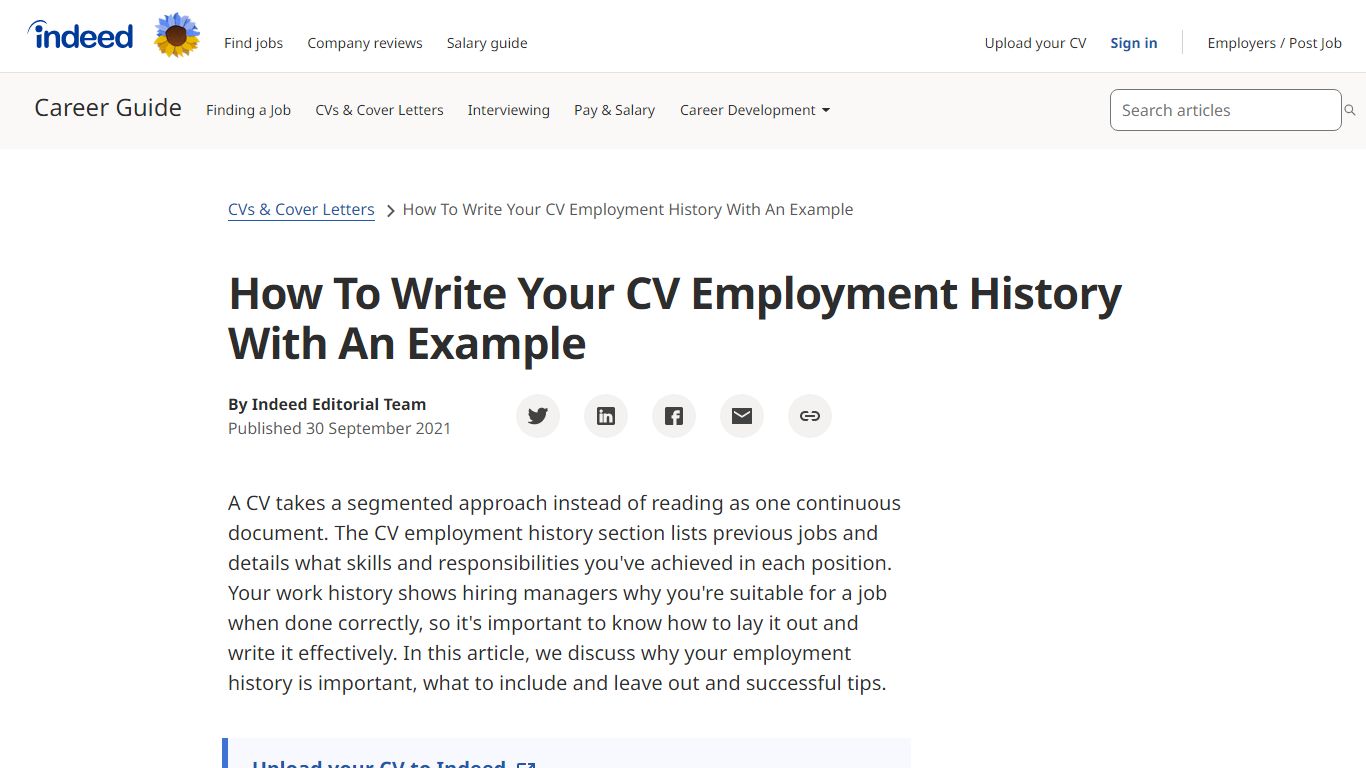 How To Write Your CV Employment History With An Example