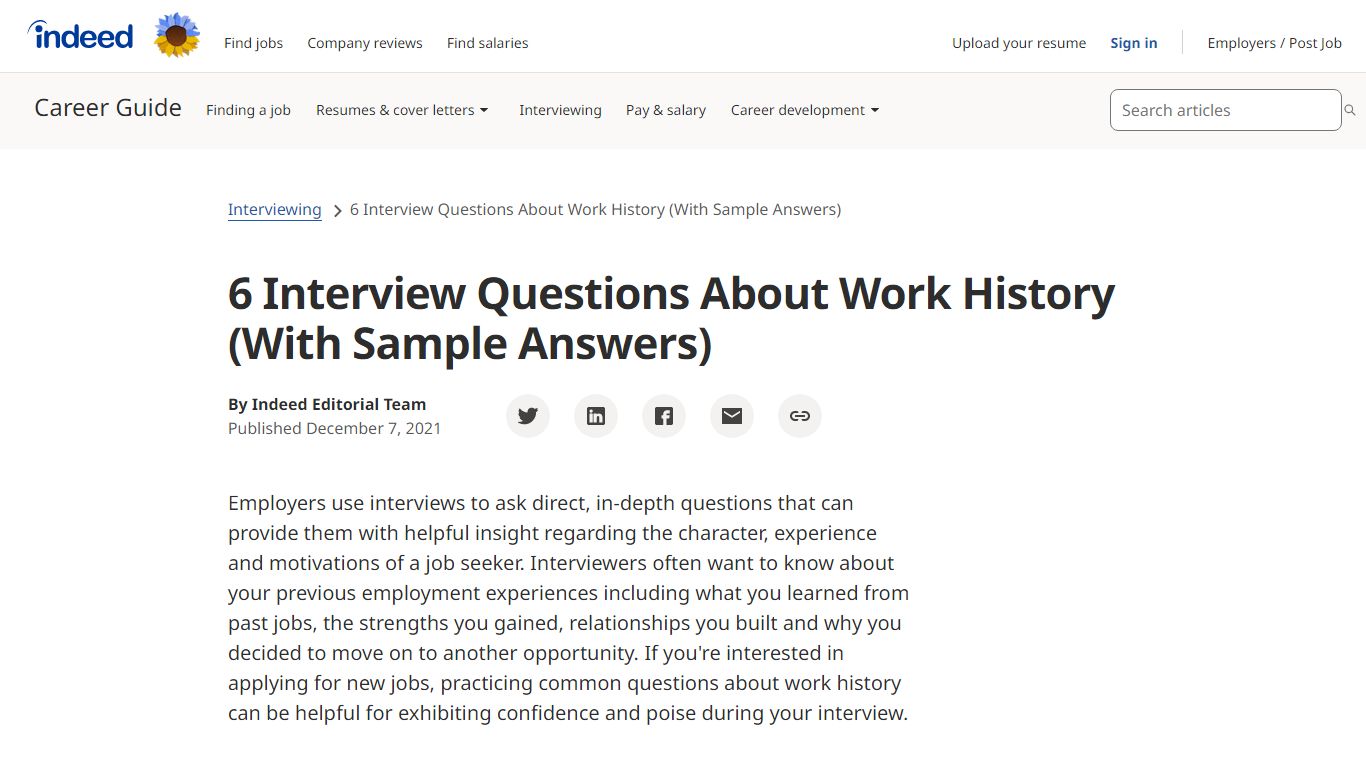 6 Interview Questions About Work History (With Sample Answers)